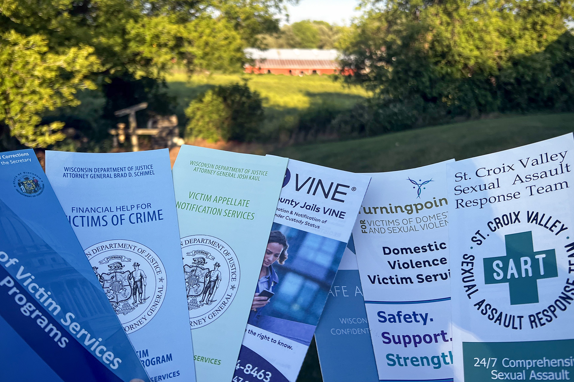Brochures highlight some of the crime victim services available in western Wisconsin.